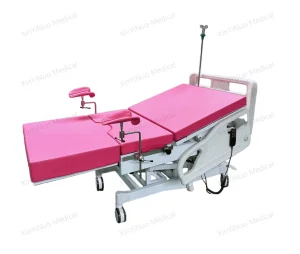Hospital Equipment Pink Color Electric Obstetric Delivery Maternity Bed Gynecological Hydraulic Examination Birthing Table