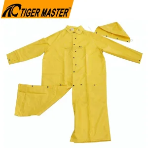 Yellow Water Proof Oil Chemical Resistant Custom Logo Detachable Hood Riding Horse Adult Men PVC Raincoats