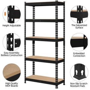 Freestanding Steel 5 Tier Shelving Unit for Warehouse