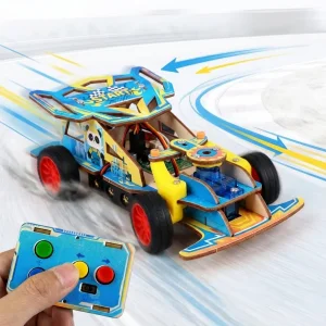 DIY Wooden Race Car Model Stem Toy for Boys Girls Creative Learning