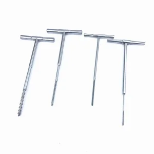 Stainless Steel Bone Tap with T Handle Tapping Device Orthopedic Veterinary Instrument Autoclaveable