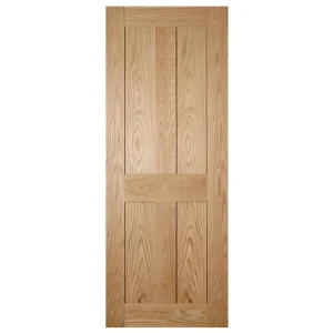 Solid Core 6 Raised Panel White/Red Oak Veneered Wood Door for Internal Room