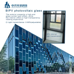 R&D Manufacturers Cdte Power Generation BIPV Hollow Laminated Thermal Insulation 40% Light Transmittance Photovoltaic Glass Curtain Wall