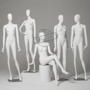Realistic Women Fiberglass Display White Egg Face Mannequin