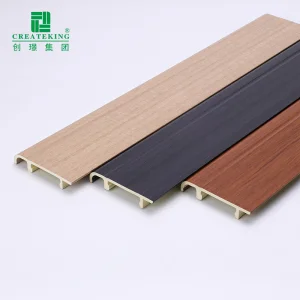 Factory Directly Various Sizes 76*14mm Waterproof Wood-Grain PVC Modern Baseboard