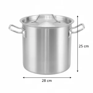 Heavy-Duty Stainless Steel Stock Pot with Lid Cookware Equipment for Hotels &amp; Restaurants