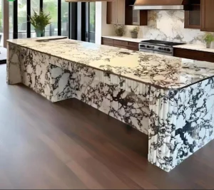 Polished Calacatta Viola Marble Kitchen Island Top for Villa Hotel Kitchen Living Room Countertop Decoration