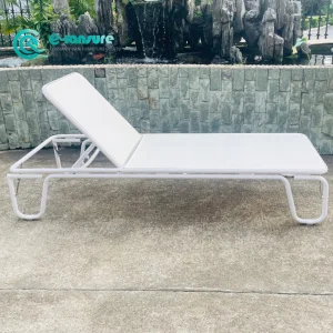 Wholesale Outdoor Furniture Aluminum Frame Sun Lounger Garden Textilene Fabric Chaise Lounge Chair Poolside Sunbed for Hotel Resort Courtyard