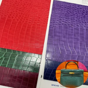 Venta directa de fábrica, ecológica, impermeable, imitación de cuero, resistencia a la abrasión, patrón de cocodrilo, bolsas, zapatos, colores personalizables