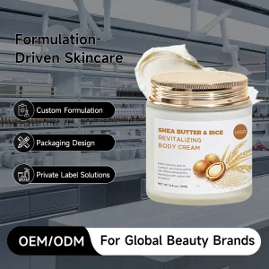 Custom Skincare Formulation &amp; Manufacturing Moisturizing Rejuvenation Shea Butter &amp; Rice Revitalizing Body Cream