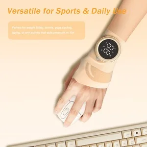 EMS Heated Wrist Hand Massager 15 Intensity Levels Magnetic Charging-Reduces Stress Improves Comfort For Work Relaxation Daily