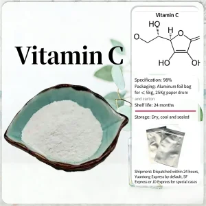 Vitamina C fabricada na China, ingredientes ativos iluminadores para cosméticos