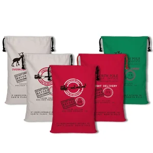Custom Cotton Linen Christmas Large Capacity Canvas Bag With Drawstring Closure