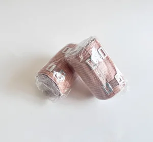CE/FDA/ISO Certified Medical Elastic Bandage Wrap Compression Roll with Breathable Aluminum Clips