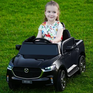 12V Kids Electric Ride on Pickup Truck-Black