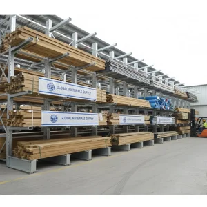 Heavy Duty Cantilever Rack for Lumber and Panel Stock, Customized Timber Storage System for Industry