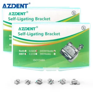 Azdent Dental Passive Self-Ligating Orthodontic Brackets Mini Mbt 022 with 1st Buccal Tube