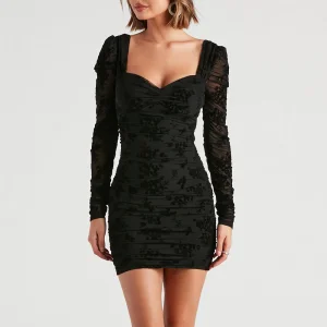 Custom Winter Flocking Knitted Dress
