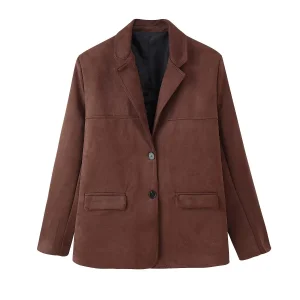 Custom Suede Blazer Perfect for Women's Casual Chic Looks