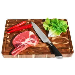 End Grain Wood Butcher Block Chopping Cutting Board with Juice Groove Hand Grips