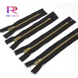 Hot Selling 3# Custom Metal Zipper With Two Sliders Closed End Brass Zipper and Zip for Jackets