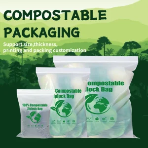 Yurui PLA Pbat Corn Starch Eco Friendly Custom Printed Zipper Packing Snack Pouch Food Packaging Compostable Biodegradable Ziplock Bag