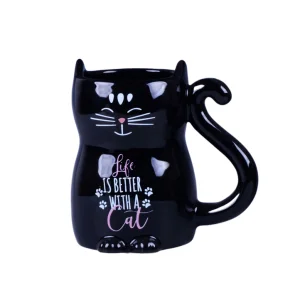Cheap Whimsical Tail-Handle Ceramic Mug with Hand-Painted Art KDMC0766 Suppliers, Factory