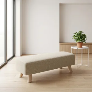 Modern Paper Fabric Ottoman Bench Stool With Removable Cover