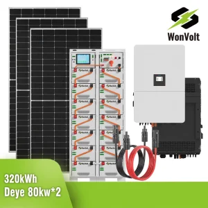 160kw Inversor Híbrido de Painéis Solares Containerizado 320kwh Sistema de Armazenamento de Energia com Bateria de Fosfato de Lítio