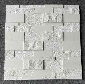 Stone veneer ledger panel honed/split/sandblasted Off White Limestone Stacked Wall Stone for interior/outdoor/exterior bathroom/kitchen/lobby wall/background