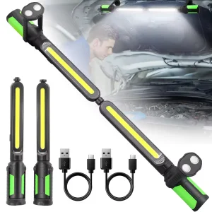 Portable Waterproof IP65 LED Work Light Rechargeable Magnetic Bar Mechanic Underhood Repair Emergency Use 6000K Daylight 360