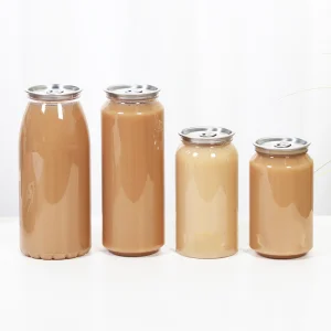 Small Cold Drink Bottle Canette Transparent Pet Beer Juice Coffee Beverage Packaging