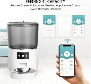 Factory Smart Automatic 2L Portable Pet Feeder Solid Modern Plastic Cat &amp; Dog Food &amp; Water Dispenser with Camera IPX5 Waterproof
