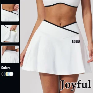 Falda corta de golf y tenis para mujer con corte en V y bloque de color