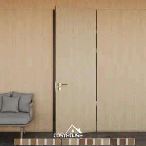 Minimalist Flush Interior Door with Hidden Frame for Modern Apartment