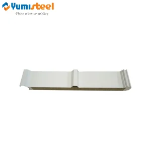 Thermal Insulation Fireproof Rockwool Sandwich Panel for White Roof Decoration