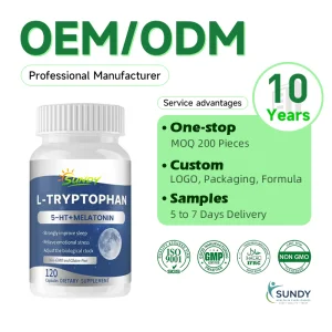 OEM/ODM L-Tryptophan Capsules Health Supplement OEM Private Label 500mg Amino Acid Sleep L-Tryptophan Capsules