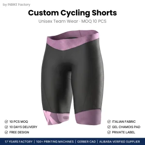 Custom Cycling Shorts Manufacturer Professional Unisex Team Bike Wear Sublimation Print Gel Pad Bike Shorts Wholesale