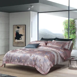 Pink Jacquard Duvet Cover
