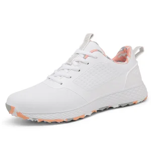Golf Shoes for Men and Women Comfortable Waterproof Automatic Knob Retractable Laces Non-slip Fixed Nails Outdoor Golf Shoes
