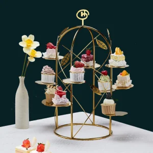 Hotel Afternoon Tea Snack Rack Stainless Steel Buffet Dessert Table Banquet Tea Break Cake Tray
