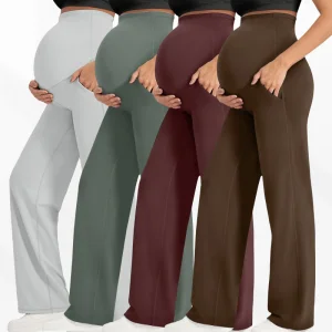 3040 Pregnant Women's Wide-leg High Waist Tummy Support Eco-Friendly Long Pants Casual Pregnant Maternity Yoga Wear