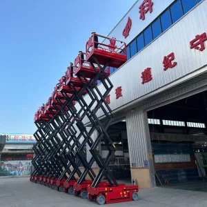 Heavy-Duty Electric Self-Propelled Scissor Lift with 320kg Load Capacity &amp; Oscillating Axle for Outdoor Rough Terrain