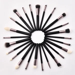 25PCS Conjunto de Pincéis de Maquiagem Profissional de Luxo e Livre de Crueldade com Brilho