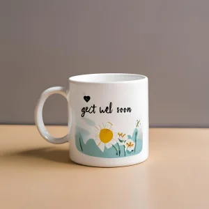 Wholesale Encouragement Ceramic Cup – Glossy White with Floral Art VDLK2404920 Manufacturer, Suppliers
