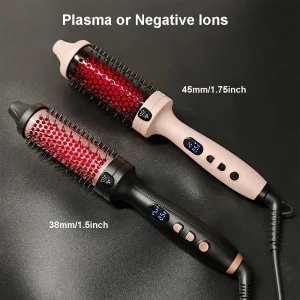 1.75 Inch New Plasma Infrared Hair Curler Straight Electric Anti-Scald Thermal Brush Curling Wand Heat Styling Comb