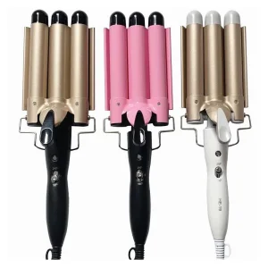 Portable Dual Voltage Three Barrel Curling Iron