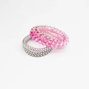 Jachon No Crease Spiral Hair Tie No Damage Spiral Plastic Hair Elastics Ponytail Holder Telephone Cord Plastic Hair Ties
