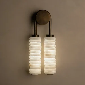 Modern Simple Luxury Brass Spanish Alabaster Lamp