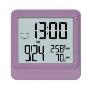 Factory Wholesale New Design LCD Display Digital Hygrometer Thermometer with Clock